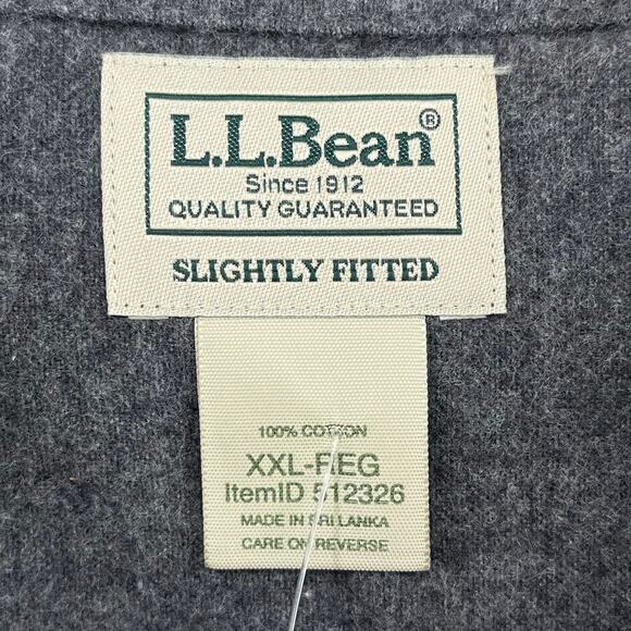 L.L. Bean Slightly Fitted Chamois Shirt Mens Size XXL 2XL Charcoal Gray - Picture 4 of 6